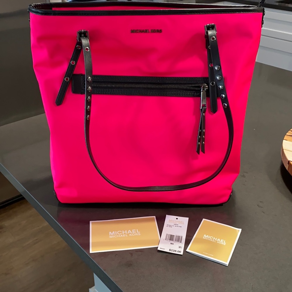 Michael Kors Neon Pink LG Tote